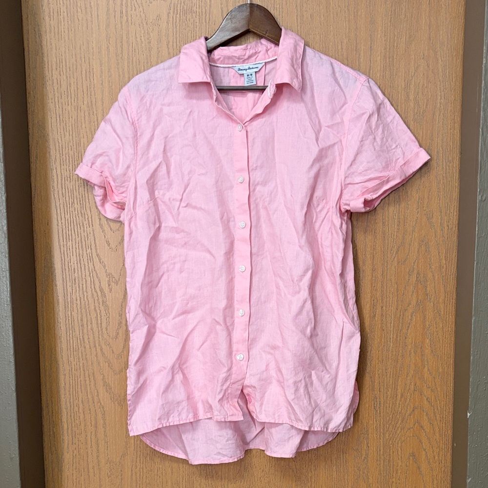 Tommy Bahama Light Pink Short-Sleeve Button-Down Shirt